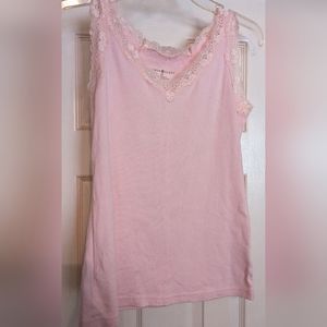 Y2K coquette pink lace tank